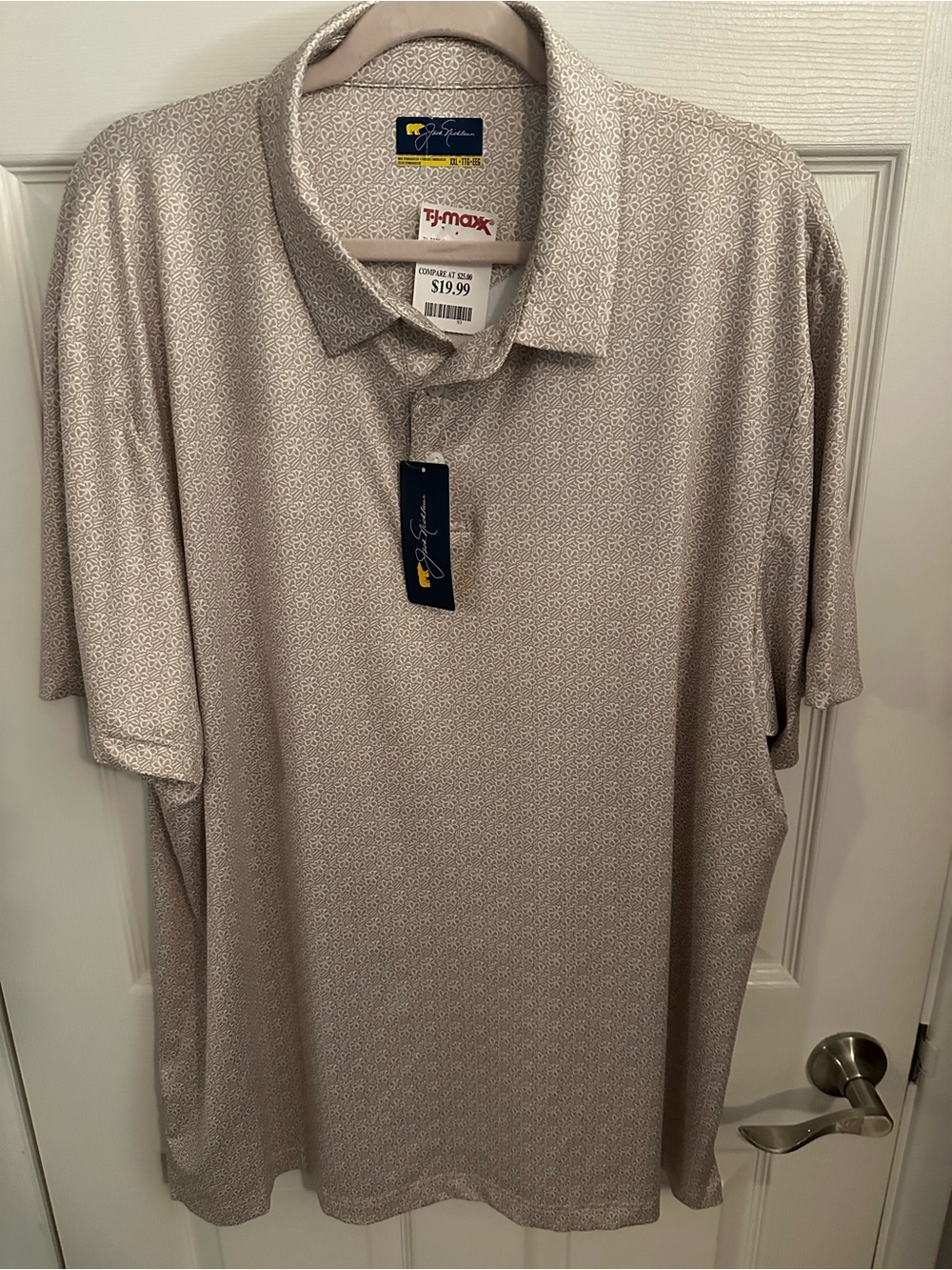 Hogan Light Beige Geo-Print Polo Shirt